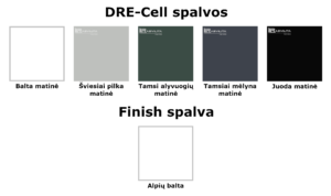 Dre vidaus durų galimos spalvos (DRE-Cell, Finish) trečias variantas.