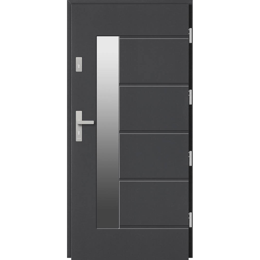 Baranski lauko durys. Modelis DB280 RAL7016. 78mm konstrukcija. Stiklo paketas refleks.